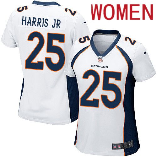 Women Denver Broncos 25 Chris Harris Jr White Nike Game NFL Jersey